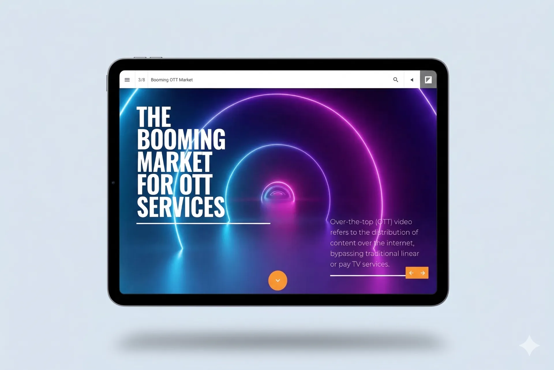 AWS Over the Top magazine cover on a tablet