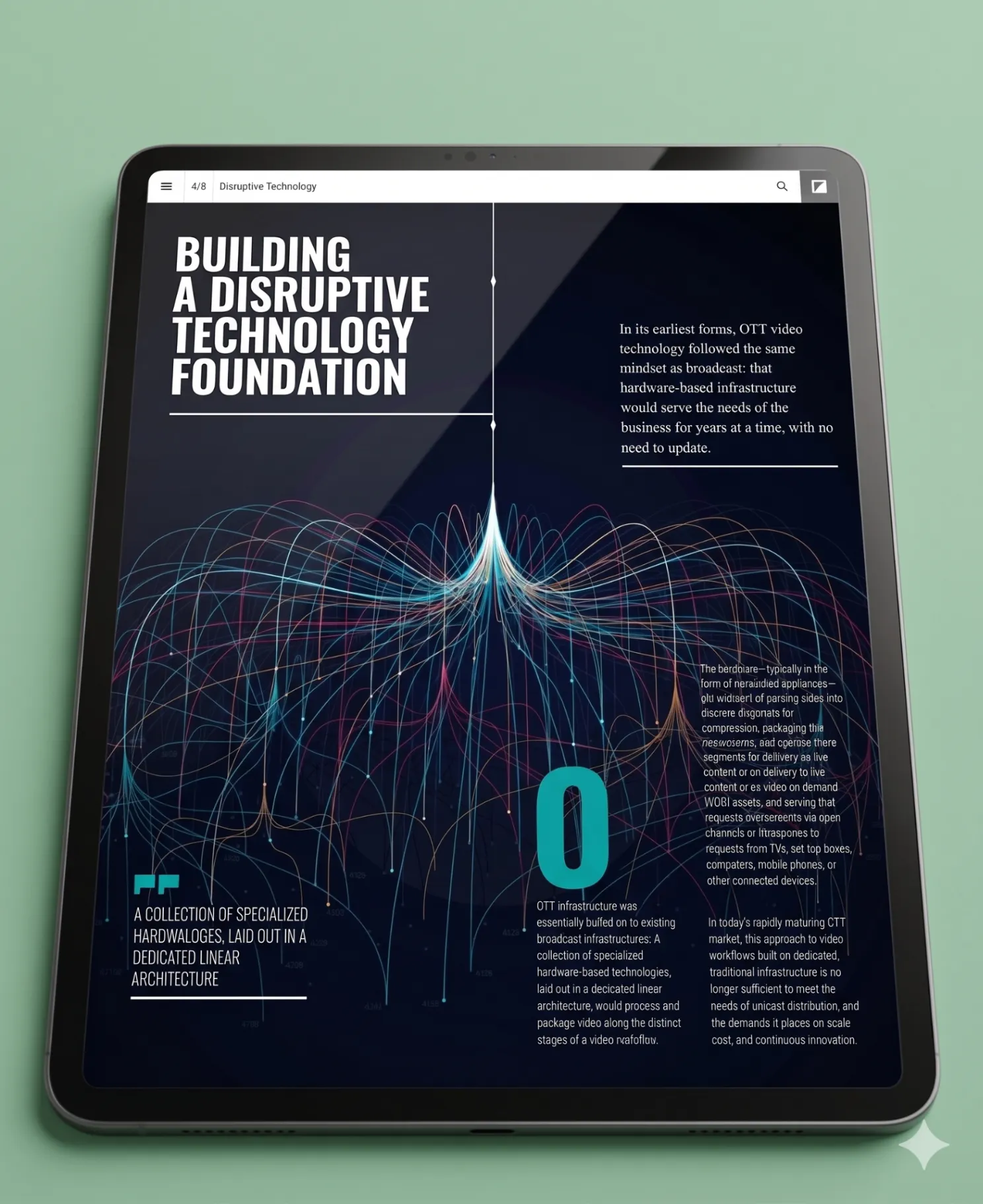 AWS OTT magazine on tablet — Building a disruptive technology foundation