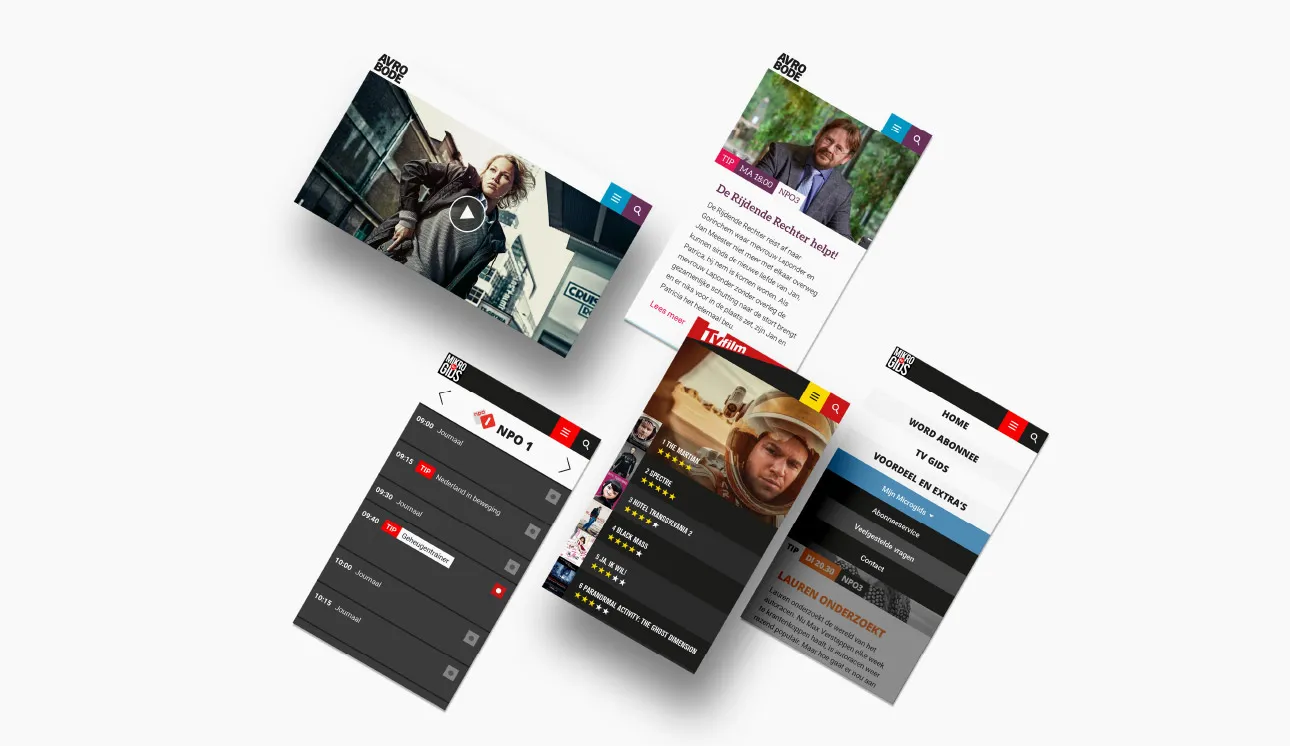 AVROBODE online TV guide — responsive screens